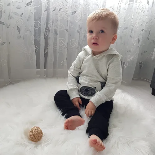 Vista 3 de Conjunto de sudadera con capucha y pantalones, de manga larga, con varios diseños, para bebé o niño