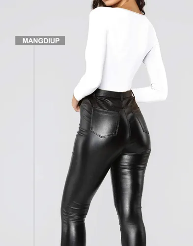 Vista 4 de MANGDIUP Enterizo básico de manga larga con cuello en V para mujer