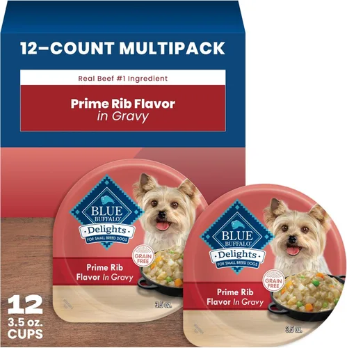 Vista 12 de Blue Buffalo Delicias Copa de alimentos de perro mojada de la raza pequeña adulta natural, sabor de pollo asado en salsa abundante 3.5-oz