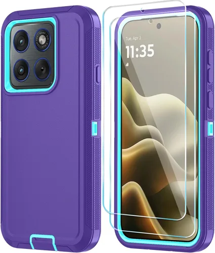 Vista 20 de Qinmay Funda para teléfono Motorola Moto Edge 5G 2026, color negro y gris NegroGris
