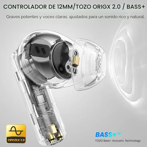 Vista 2 de TOZO Auriculares inalámbricos híbridos con cancelación activa de ruido en Negro