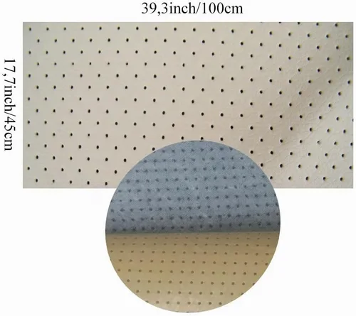 Vista 4 de Parche de reparación de cuero de 17.7 x 78.8 pulgadas, transpirable, adhesivo perforado, parche de reparación autoadhesivo para muebles, sofá