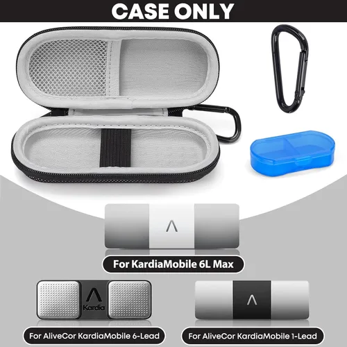 Vista 2 de Funda para monitor de electrocardiograma personal KardiaMobile de 1L 6L, estuche de transporte duro de viaje para AliveCor Kardia Heart Monitor