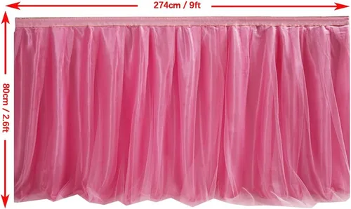 Vista 2 de Falda para mesa de tutú de tul, decoración de mesa rectangular o redonda para fiesta de boda, dama de honor, hermana, disfraz, moda de lujo