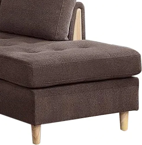 Vista 4 de Benjara Cato - Juego de sofá seccional en forma de L de 3 piezas con otomana y 2 almohadas, color marrón