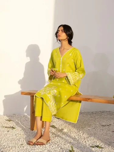 Vista 3 de edenrobe Traje étnico indio paquistaní Kameez Dupatta cosido para mujer, listo para usar, Kurti y Dupatta, 2
