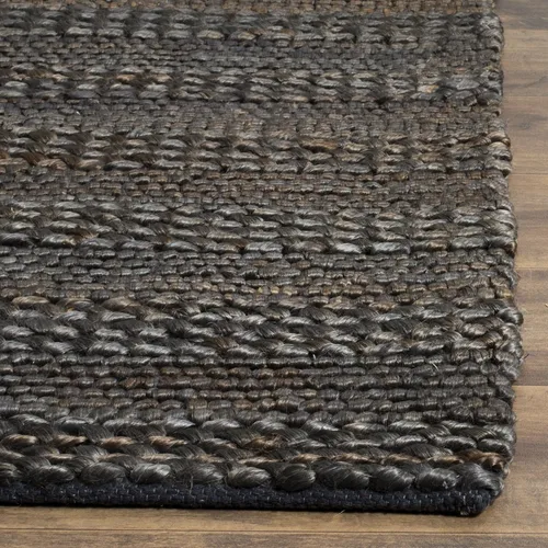 Vista 3 de SAFAVIEH Natural Fiber Collection - Alfombra para pasillo, 2 pies 3 pulgadas x 22 pies, carbón, yute hecho a mano, diseño trenzado tejido, ideal
