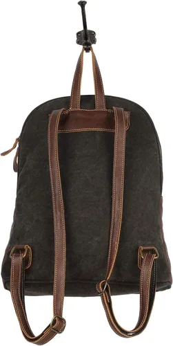Vista 6 de Myra Bag Mochila de lona y piel de vaca reciclada Blue Breeze S-1571, Azul, Viajar