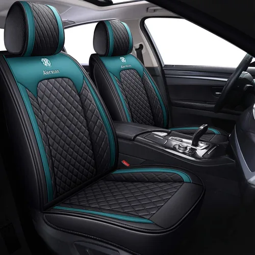 Vista 8 de 2 fundas de asiento delantero para mujer, de cuero, impermeables, universales para Ford Fusion Focus Edge, Beetle, Kia Soul C300 CC, Hyundai