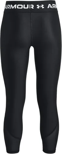 Vista 2 de Under Armour HeatGear - Leggings cortos para niñas con tobillo recortado (001) Negro / Blanco