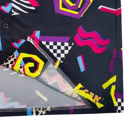Vista 7 de Camisas para hombre de los años 80, camisas con botones de los años 90, camisas de playa hawaianas vintage, camisas de discoteca de los años 80 y 90