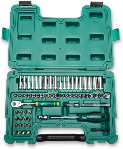 Vista 2 de SATA ST09540G - Juego de herramientas mecánicas de 63 piezas SAE y métrico Trinquete de 72 dientes de 1/4 pulgadas Juego de llaves estándar