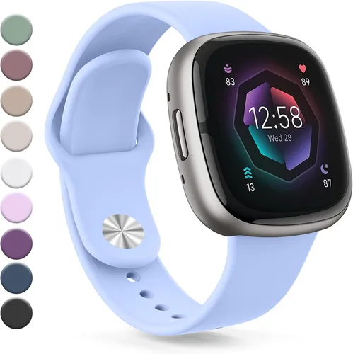 Vista 14 de Correa compatible con Fitbit Sense 2 / Sense Bands, Fitbit Versa 4 / Versa 3 bandas para mujeres y hombres, correa de repuesto de silicona suave