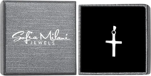 Vista 2 de Sofia Milani - Colgante de plata de ley 925 maciza para mujer- Diseño de cruz - 60220, Plata esterlina