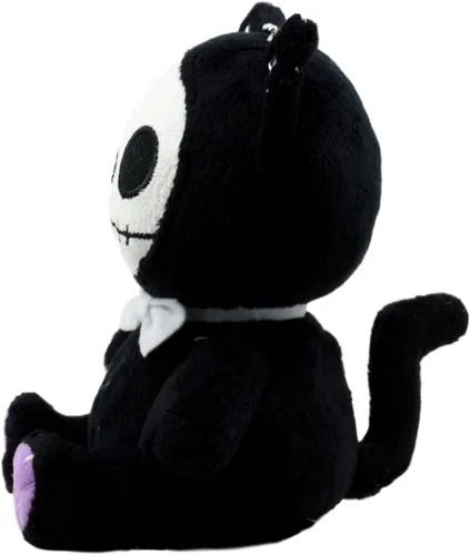 Vista 2 de Ebros Gift Furrybones - Gato Vudú negro, gato Mao Mao, lindo esqueleto de monstruo de peluche, figura suave, huesos peludos, fantasía mítica, gatos