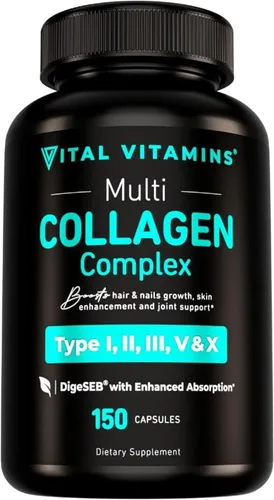 Vista 2 de Vital Vitamins Multi-colágeno 150 ct + complejo antioxidante de astaxantina 60