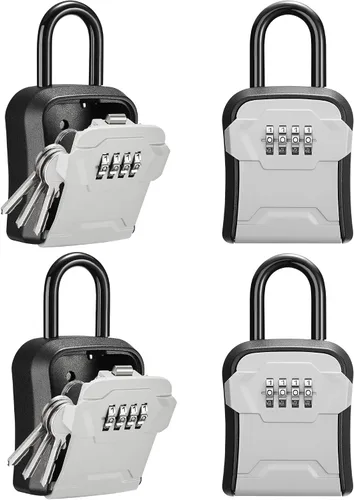 Vista 8 de Puroma Caja de Seguridad, Caja de Llaves con Cerradura de Montaje en Pared y Caja de Seguridad Portátil con Código Reiniciable, Caja de Seguridad