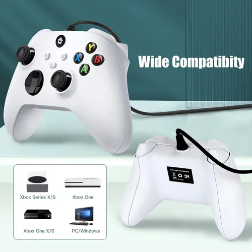 Vista 2 de Ciresp Controlador con cable compatible con Xbox One Series XS controlador de juego de PC compatible con Windows 111087 USB Gamepad con joystick