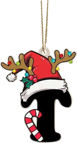 Vista 47 de Decoraciones de Navidad - Letras de adorno de la A a la Z para el árbol, adornos colgantes del alfabeto de Navidad de bricolaje (A)