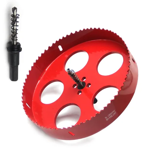 Vista 18 de Utoolmart Sierra de taladro bimetal profesional de acero inoxidable, 0.984 in de profundidad de apertura con mango triangular (2.953 in)