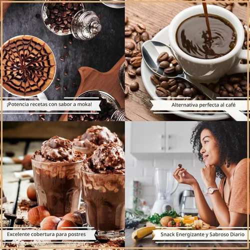 Vista 5 de Granos de café expreso cubiertos de chocolate oscuro - de It's Delish, bolsa de 1 libra Snack para amantes del café Dulces de chocolate gourmet