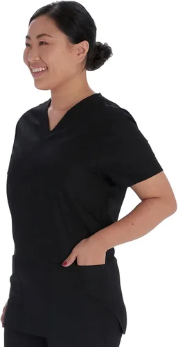 Vista 5 de Vital Threads Conjunto de uniformes médicos para hombres y mujeres con parte superior y pantalón con cordón VT505C