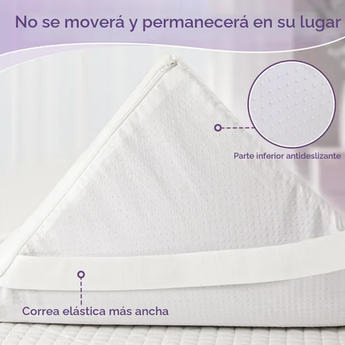 Vista 6 de SINWEEK Cubrecolchón de espuma viscoelástica de gel de 3 pulgadas, tamaño matrimonial XL, almohadilla ventilada de alta densidad para dolor