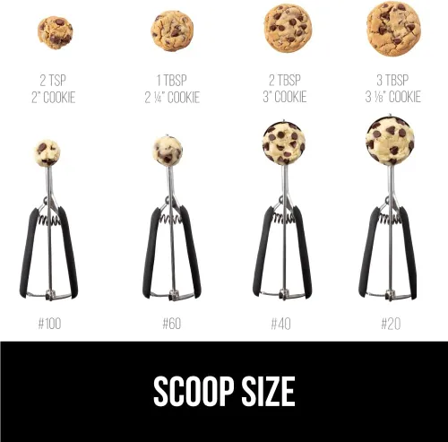 Vista 5 de GORILLA GRIP Cuchara para galletas de acero inoxidable sin BPA, cuchara #60 de 1 cucharada, mango de agarre suave, fácil liberación de alimentos