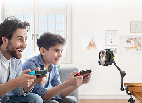 Vista 8 de Soporte para tableta de cocina de escritorio, cajas de costura, brazo de metal ajustable, soporte de montaje para tableta para iPad Pro 12.9 Air