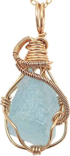 Vista 12 de Designs by Nature Gems – Collar con colgante, cadena chapada en oro de 18 pulgadas de 14 quilates