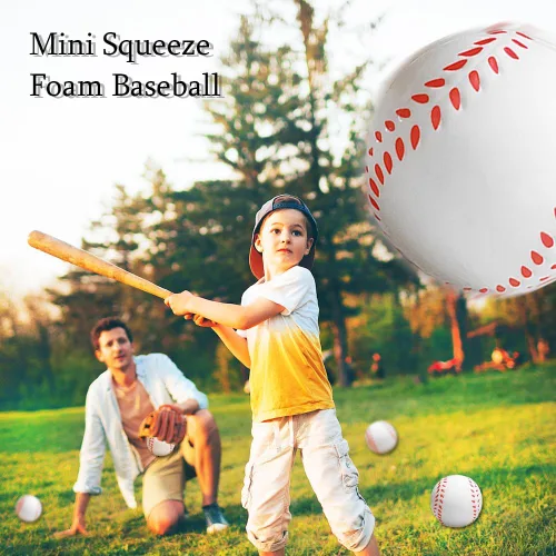 Vista 4 de 24 piezas de pelota antiestrés de béisbol, pelota de espuma de 2.5 pulgadas mini para apretar, pelota deportiva relajante para recuerdos temáticos