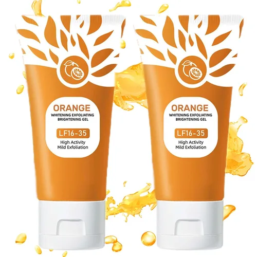 Vista 9 de Orange Enzymes - Exfoliante en gel exfoliante para rostro y cuerpo, gel hidratante de limpieza profunda para eliminar puntos negros, exfoliante