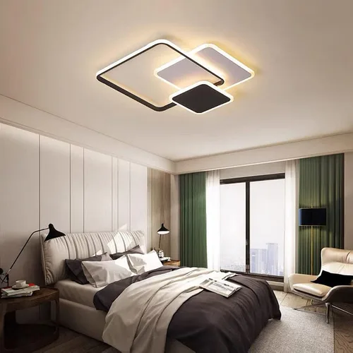 Vista 2 de Lámpara de techo LED regulable moderna cuadrada de montaje empotrado lámpara de techo acrílico lámpara accesorios dormitorio cocina sala de estar