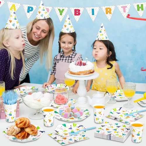 Vista 5 de DYLIVeS Servilletas de cumpleaños, 50 unidades, sombreros de cumpleaños, servilletas de papel de 3 capas desechables para adultos y niños