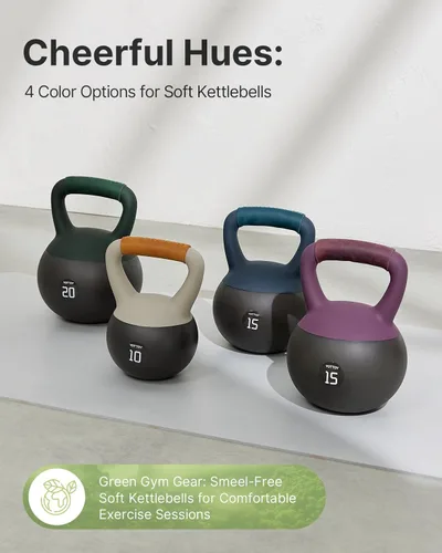 Vista 7 de YOTTOY Pesa rusa suave con mango de cuero, agarre antideslizante que absorbe el sudor, pesas rusas de gimnasio en casa para entrenamiento de fuerza