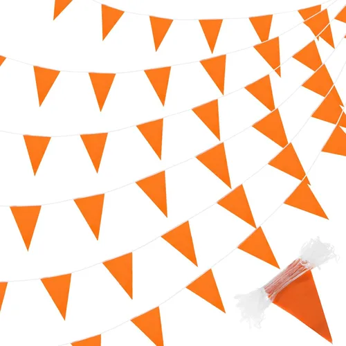 Vista 9 de Preboun Banderines de 400 pies sólidos, 240 unidades, guirnalda triangular para colgar, guirnalda a granel para gran apertura, carnaval, fiesta