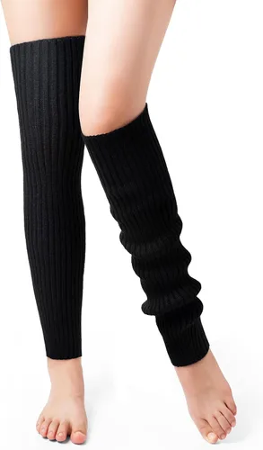 Vista 2 de Passionbility Calentadores de piernas para mujer, calentadores de piernas de los años 80, calcetines largos de punto acanalado para deportes