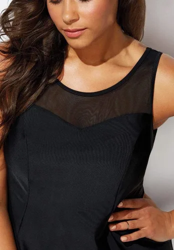 Vista 2 de Swimsuits For All Traje de baño de malla de cuello alto para mujer en talla grande