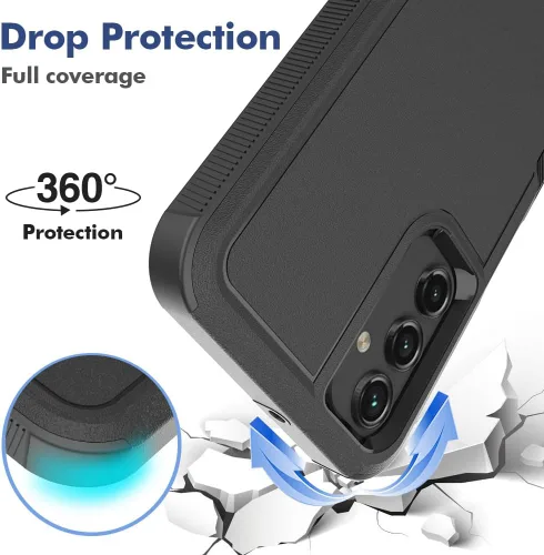 Vista 2 de Funda para Samsung Galaxy A15 5G: Funda protectora de doble capa resistente de servicio pesado para teléfono celular a prueba de golpes rugosa