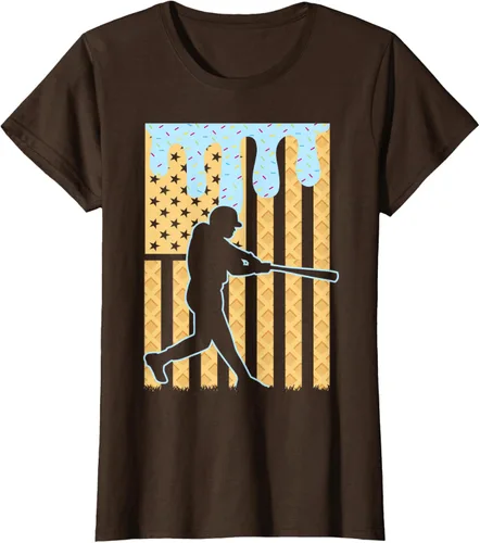 Vista 18 de Camiseta de béisbol Drip Boys Dripping Ice Cream Baseball American Flag, Negro -, Pequeña
