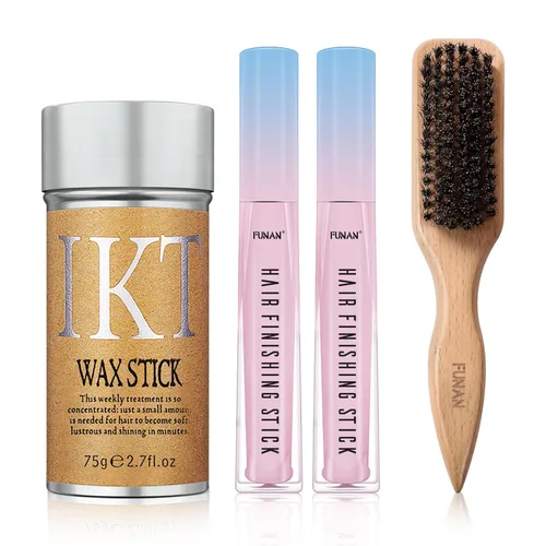 Vista 11 de FUNAN Barra de Acabado para el Cabello, Stick para Cabello con Frizz, Crema para Cabello Quebradizo Pequeño, No Grasoso y No Pegajoso Negro