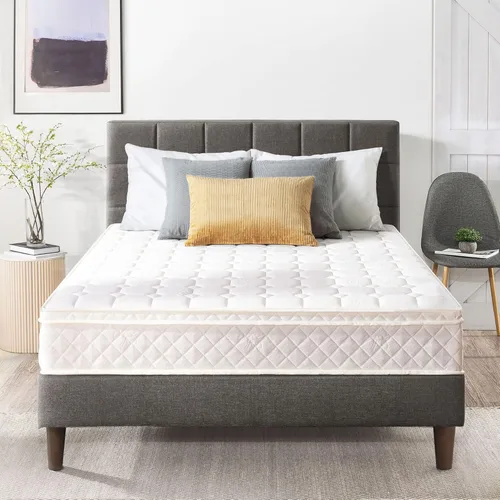 Vista 10 de Best Price Mattress Colchón híbrido de 10 pulgadas, superficie firme, espuma de soporte, resortes ensacados, espumas y telas certificadas como