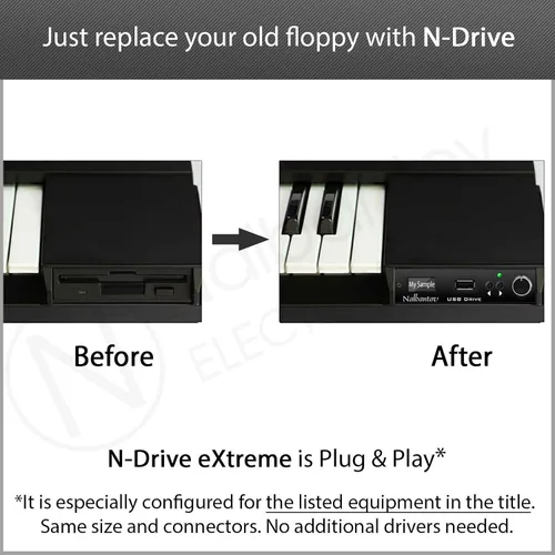 Vista 3 de Disquetera USB Emulador Nalbantov N-Drive eXtreme para Yamaha DKC55, DKC55CD, DKC60RCD