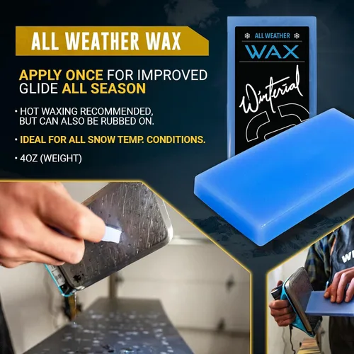 Vista 4 de Winterial Snowboard and Ski Tuning Kit, with Iron, All-Temp Snowboard Wax, Angled Edge Tuner File