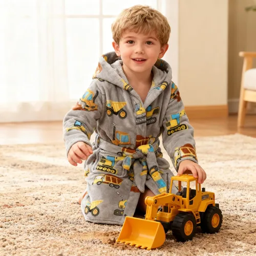 Vista 131 de E.W Apparel Bata de baño de forro polar con capucha para niños, bata suave y mullida para niños pequeños
