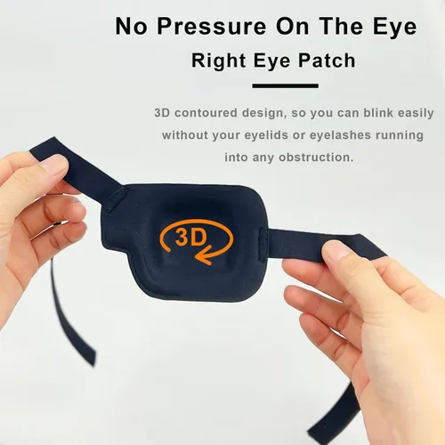 Vista 2 de Parche para los ojos, 2 parches médicos para los ojos para adultos y niños, parches para ojos perezosos para ambliopía 3D para ojo derecho (derecha)