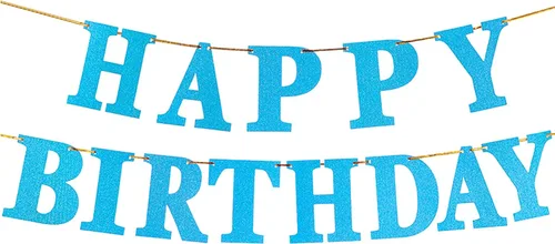 Vista 17 de Cartel de feliz cumpleaños para decoraciones de fiesta de cumpleaños (aguamarina)