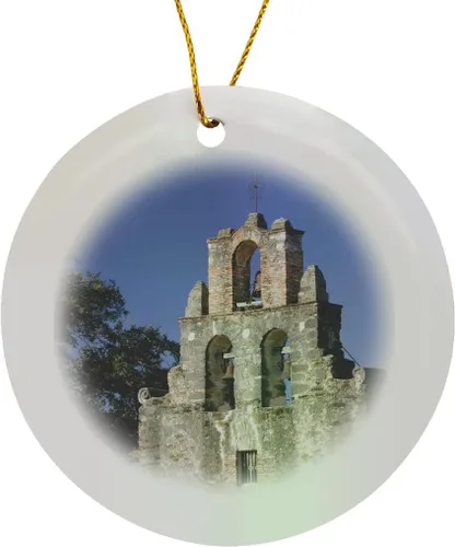 Vista 8 de 3dRose ORN_94615_1 Texas, San Antonio, Mission Trail Mission Espada-US44 WBI0273-Walter Bibikow-copo de nieve, adorno de porcelana, 3.0 in
