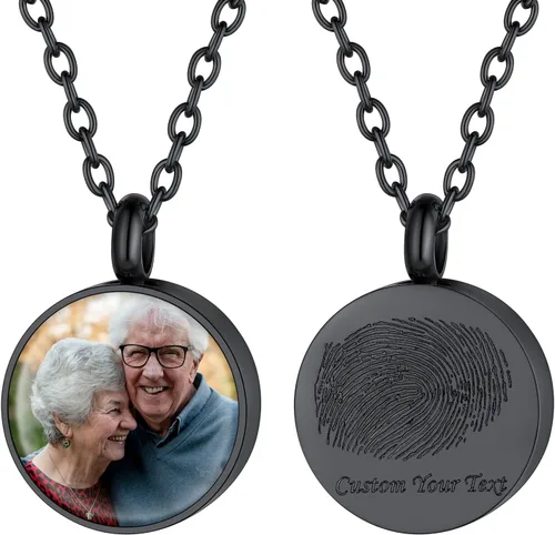 Vista 158 de FindChic Collares personalizados con urna para cenizas, barra vertical, gato, luna, reloj de arena, garra de perro, acero inoxidable, chapado en oro