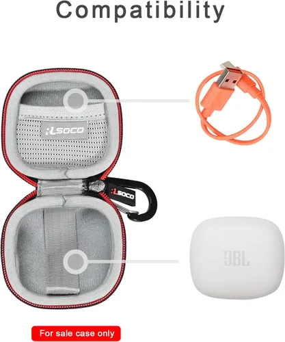Vista 4 de RLSOCO Funda de transporte para JBL Tune 225TWS/Tour PRO+/Live PRO+ True Wireless Earbud Auriculares - Negro (solo funda)